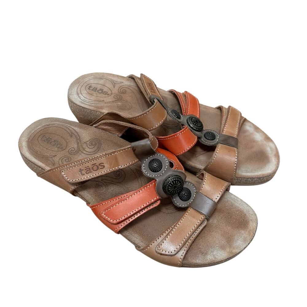 Taos Prize 3 Triple Strap Slides Sandals Sz 8-8.5